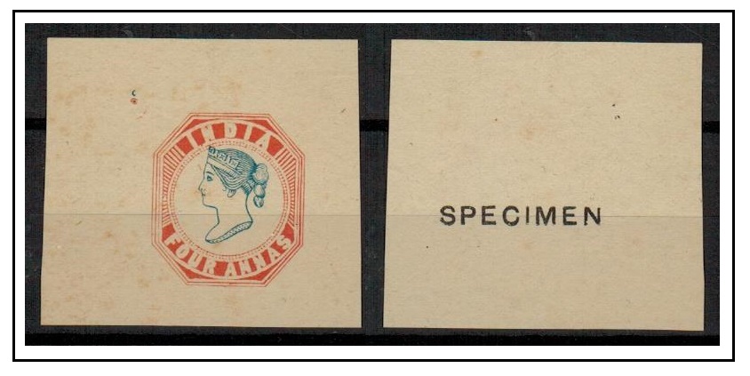 INDIA - 1854 4a (SG type 9) IMPERFORATE example struck 