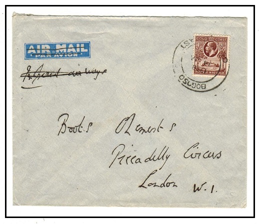 GOLD COAST - 1938 1d rate cover to UK used at BOGOSO.
