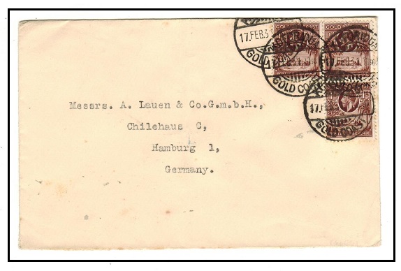 GOLD COAST - 1931 3d rate cover to Germany used at KOFORIDUA.