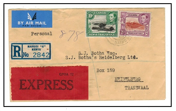 K.U.T. - 1950 2/- and 10c rate registered 