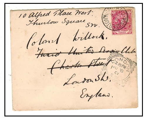 CAPE OF GOOD HOPE - 1901 1d rate cover to UK used at WINDSORTON ROAD.