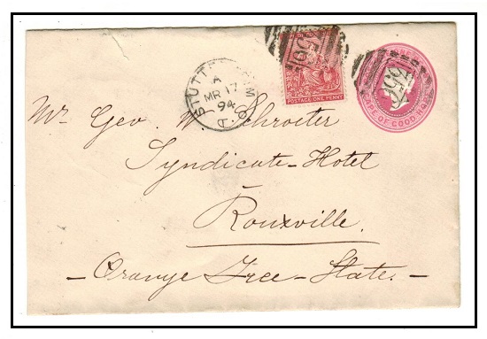 CAPE OF GOOD HOPE - 1892 1d pink PSE uprated and cancelled 