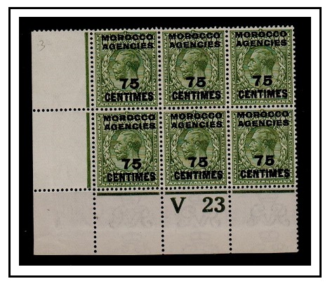 MOROCCO AGENCIES - 1924 75c on 9d olive green 