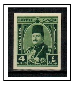 EGYPT - 1944 4m IMPERFORATE PLATE PROOF printed in green.
