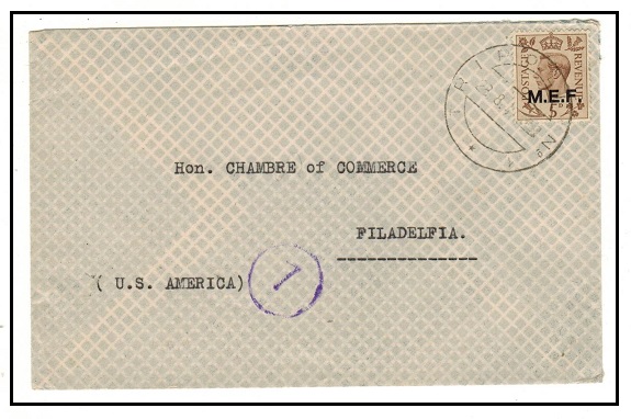 B.O.F.I.C. (Tripolitania) - 1947 5d rate cover to USA used at TRIPLOI.