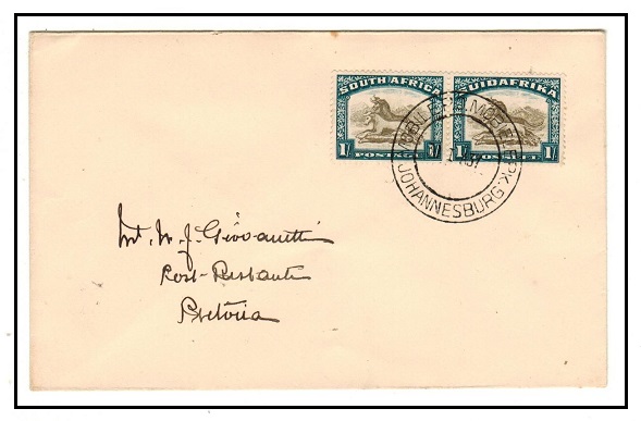 SOUTH AFRICA - 1937 2/- rate local cover used at MOBILE P.O./JOHANNESBURG.