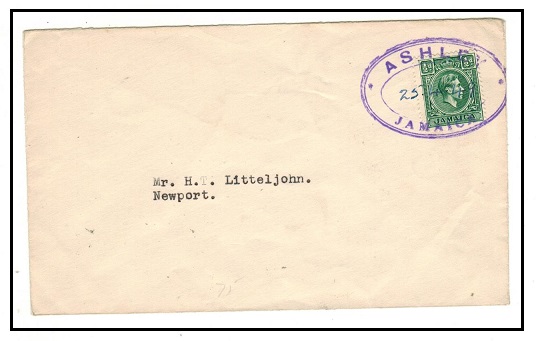 JAMAICA - 1949 1/2d local rate cover used at ASHLEY.