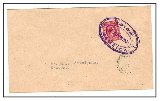 JAMAICA - 1951 1d rate local cover used at EPSOM.
