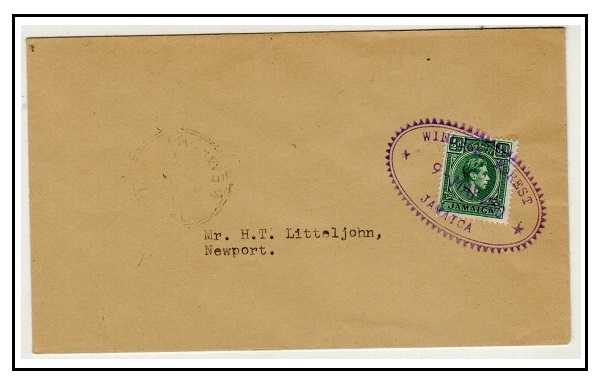 JAMAICA - 1950 1/2d rate local cover used at WINDSOR FOREST.