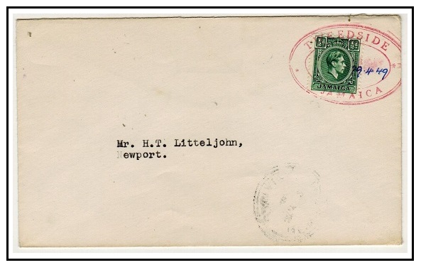 JAMAICA - 1949 1/2d rate local cover used at TWEEDSIDE.