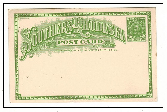 SOUTHERN RHODESIA - 1931 1/2d yellowish green PSC unused.  H&G 3.
