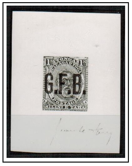 TONGA - 1893 1/- photographic SPERATI proof signed below.