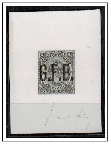 TONGA - 1893 8d photographic SPERATI proof signed below.