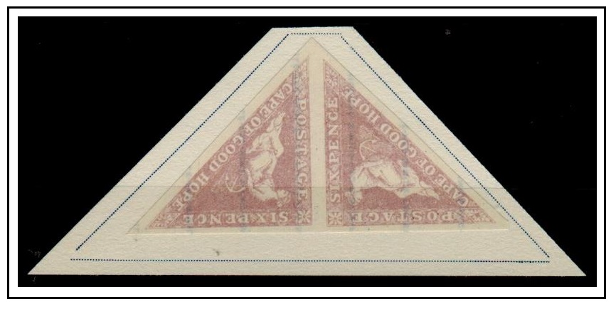 CAPE OF GOOD HOPE - 1855 6d FOURNIER FORGERY pair.