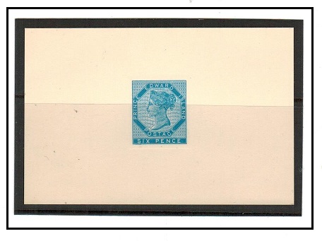 PRINCE EDWARD ISLAND - 1861 6d reprinted DIE PROOF printed in bright blue.