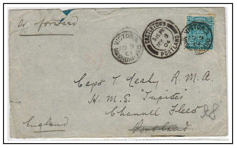 RHODESIA - 1904 2 1/2d rate cover to 