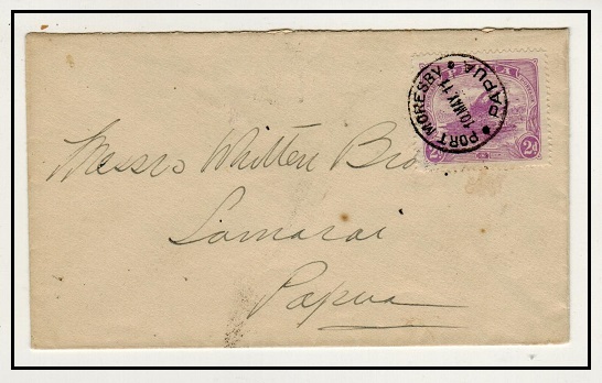 PAPUA - 1911 2d rate local cover used at PORT MORESBY.