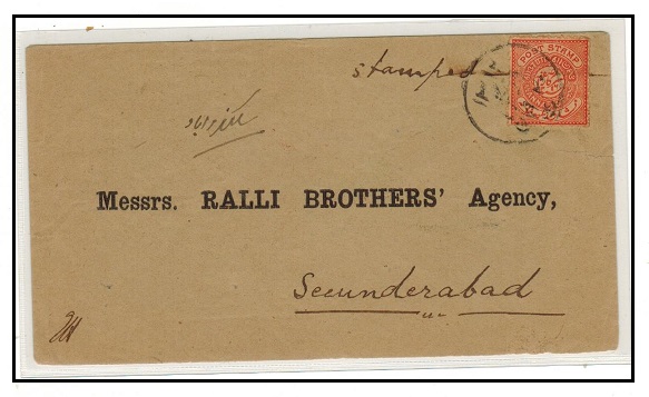 INDIA (Hyderabad) - 1903 1/2a rate commercial local cover used at SECUNDERABAD.