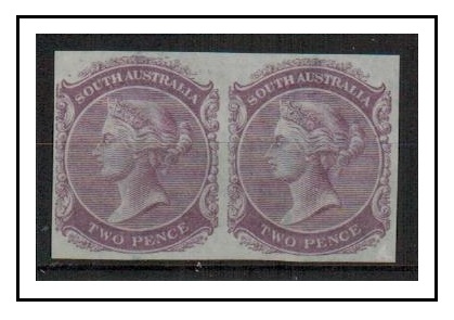 SOUTH AUSTRALIA - 1868 2d IMPERFORATE COLOUR TRIAL pair printed in dull violet.