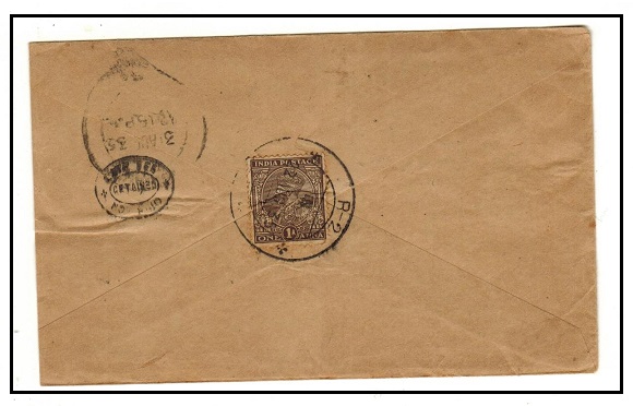 BURMA - 1935 1a rate cover to Madras used at 
