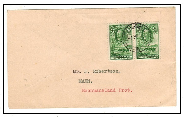 BECHUANALAND - 1938 1d rate first flight cover from Palapye to Maun.