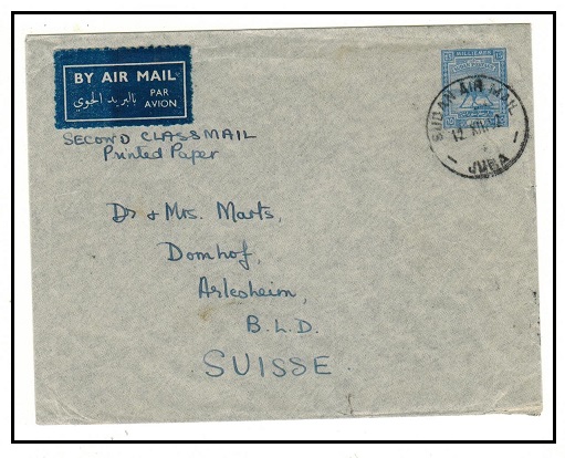 SUDAN - 1940 15m ultramarine PSE to Switzerland used at JUBA. A scarce envelope used.  H&G 12.