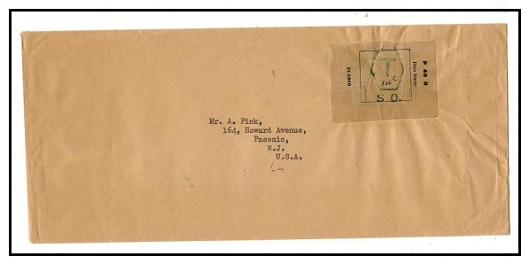 PALESTINE - 1940-50 (circa) stampless cover to USA bearing taxed 