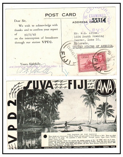 FIJI - 1945 censored 