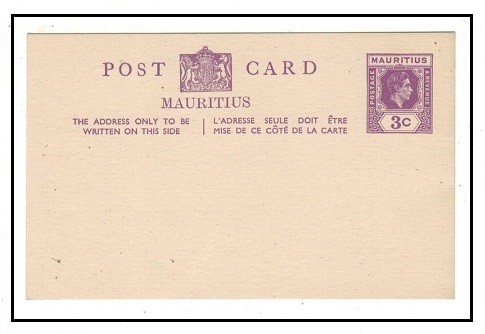 MAURITIUS - 1938 3c violet PSC unused.  H&G 33.
