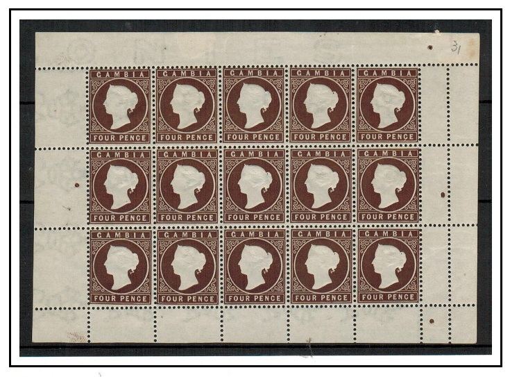 GAMBIA - 1886-93 4d deep brown 