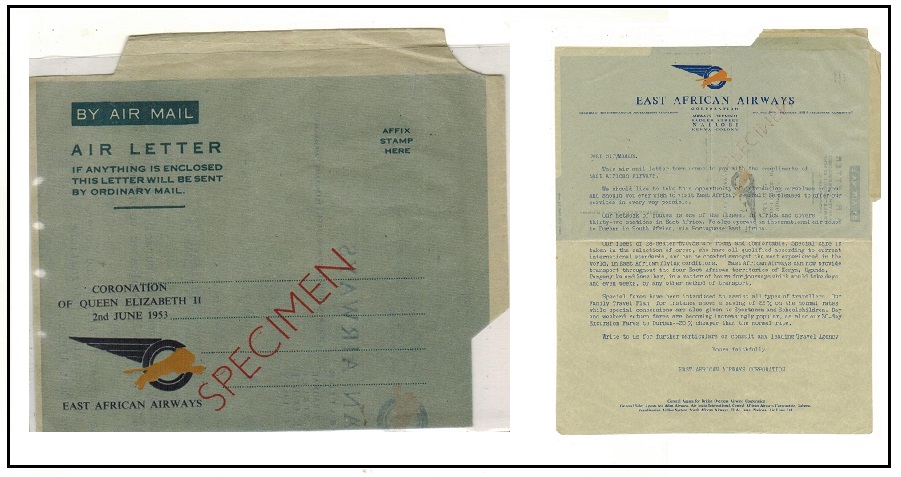 K.U.T. - 1953 FORMULA air letter pre-printed for 