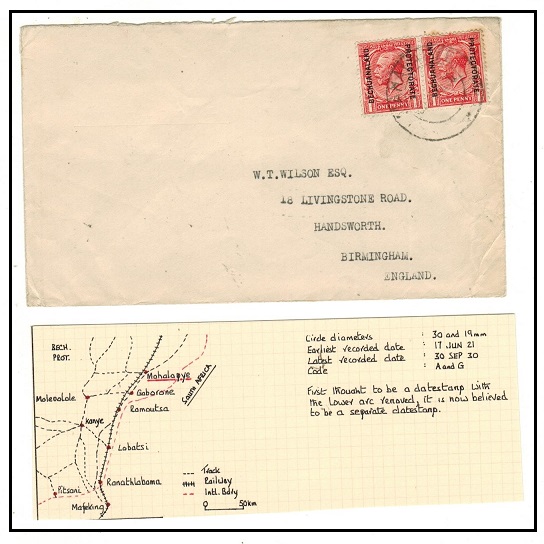 BECHUANALAND - 1930 2d rate cover to UK used at MAHALAPYE.