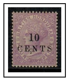 BRITISH HONDURAS - 1888 10c black on 4d mauve mint with RAISED QUAD.  SG 40.