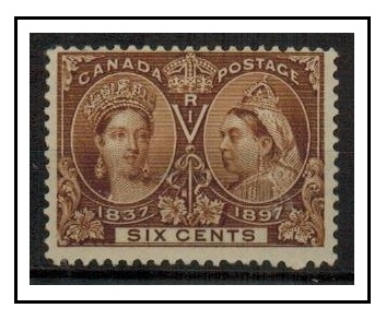 CANADA - 1897 6c brown fine mint.  SG 129.