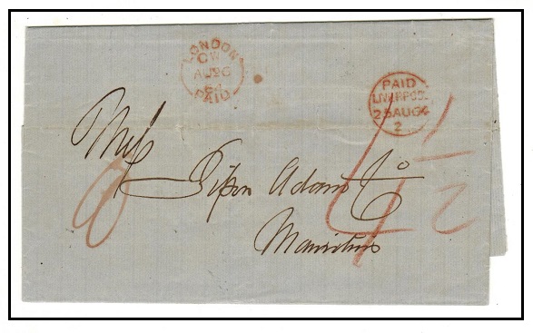 MAURITIUS - 1864 inward entire from UK with 