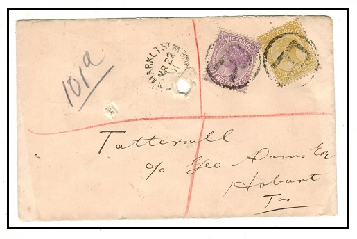 VICTORIA - 1901 5d rate registered cover to Tasmania used at MARKET STREET.