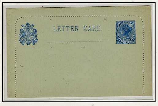 WESTERN AUSTRALIA - 1903 2d ultramarine postal stationery letter card unused.  H&G 3.