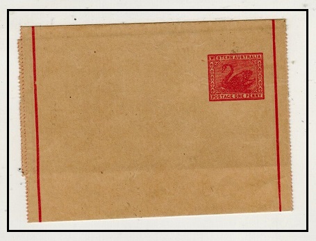 WESTERN AUSTRALIA - 1907 1d vermilion postal stationery wrapper unused.  H&G 4.
