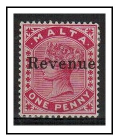 MALTA - 1899 1d red REVENUE fine mint.  