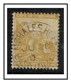 BASUTOLAND - 1896 1/- yellow ochre adhesive of Cape Of Good Hope (SG 67) used at MOHELSHOEK.