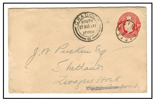 SOUTH AFRICA - 1913 1d red PSE used locally ay FISH RIVER.  H&G 1a.
