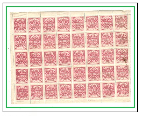 SAMOA - 1877 2d rose reprinted EXPRESS sheet of 40.