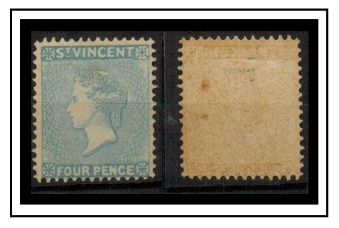 ST.VINCENT - 1880 (circa) 4d typo-graphed mint FORGERY in pale sky blue on gummed thick paper.