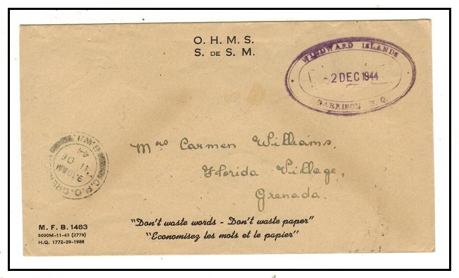 GRENADA - 1944 stampless OHMS 