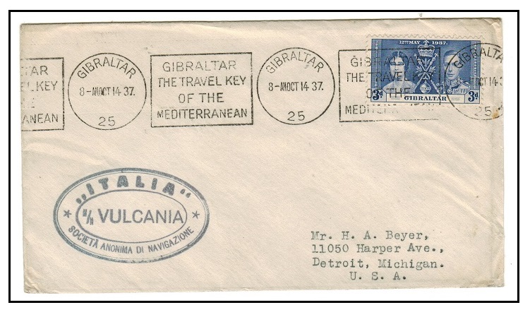 GIBRALTAR - 1937 3d rate 