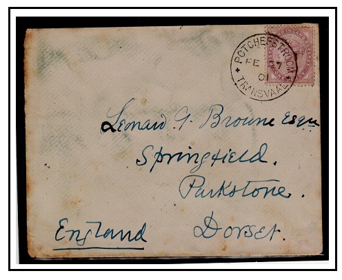 TRANSVAAL - 1901 1d rate cover to UK used at POTCHEFSTROOM.