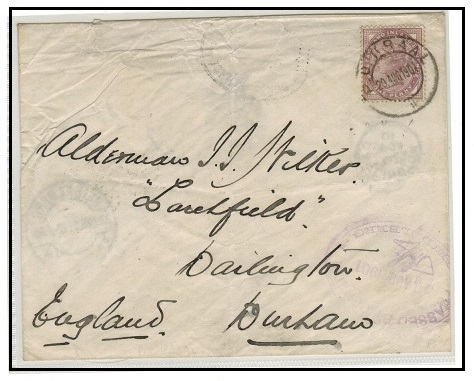 TRANSVAAL - 1901 1d rate censored cover to UK used at P.O.KRALL.