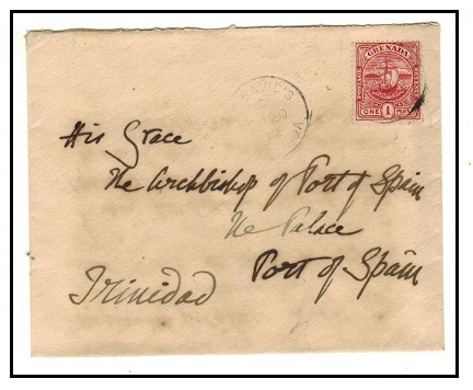 GRENADA - 1912 1d rate cover to Trinidad used at ST.DAVIDS.