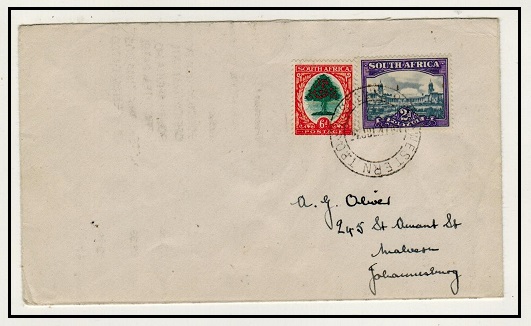 SOUTH AFRICA - 1947 8d rate local cover used at WETSTELIKE P.R.K./WESTERN TPO 4.