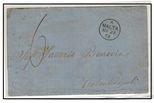 MALTA - 1872 stampless wrapper rated 